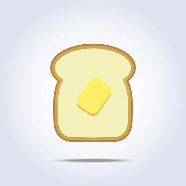 Wit brood toast pictogram met boter — Stockvector