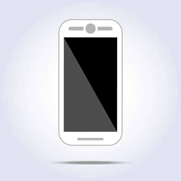Bílý telefon ilustrace na bílém pozadí — Stockový vektor