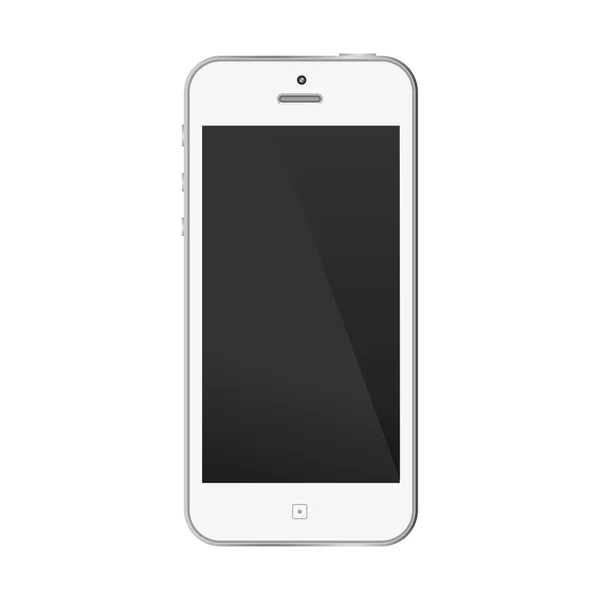 Illustration de téléphone blanc sur fond blanc — Image vectorielle