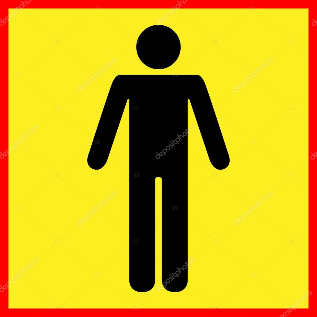 Insan Uyari Simgesi Ayakta Vektor Cizim Stok Vektor C Architect