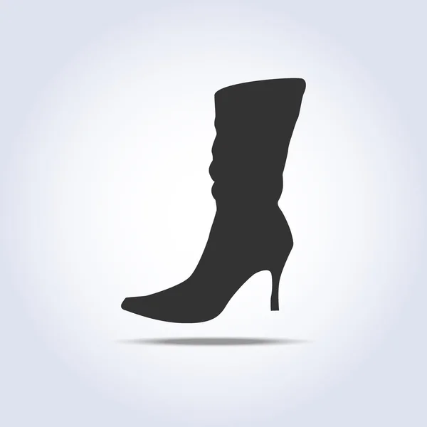 Womens winter boot flat icon — Stock Vector