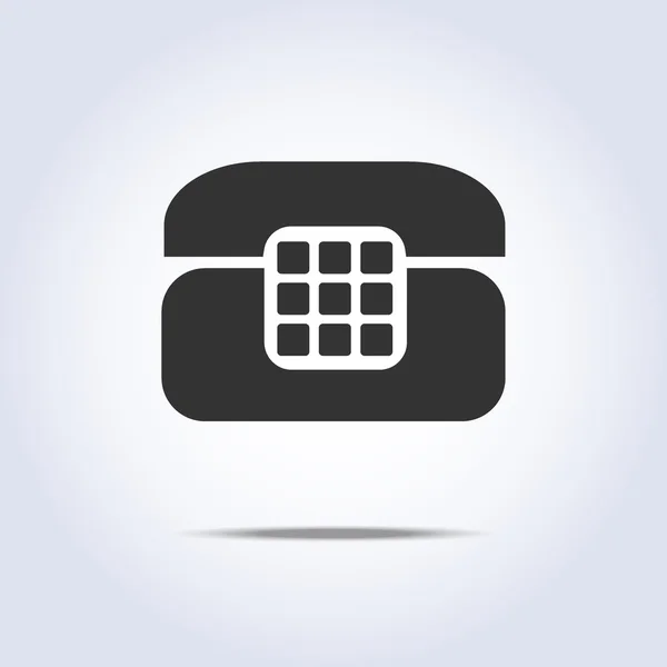 Teléfono icono retro en colores grises — Vector de stock