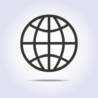 Dünya basit simgesi gri renkler