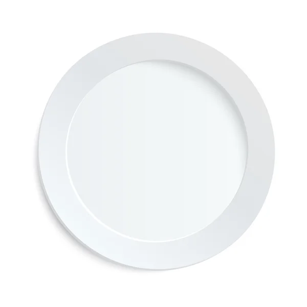 Empty white plate on white background — Stock Vector