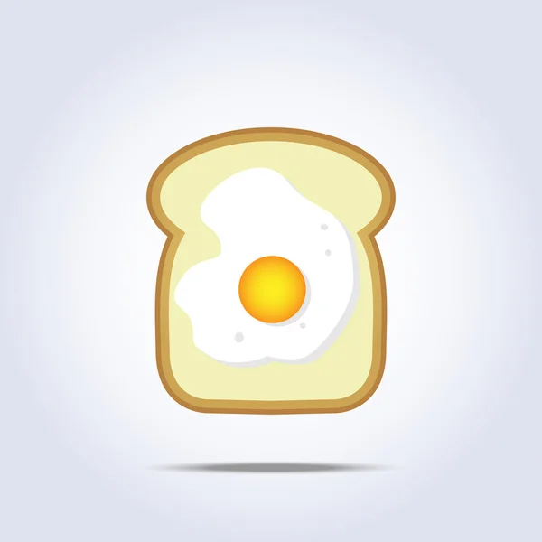 Weißbrot-Toast-Symbol mit Ei — Stockvektor