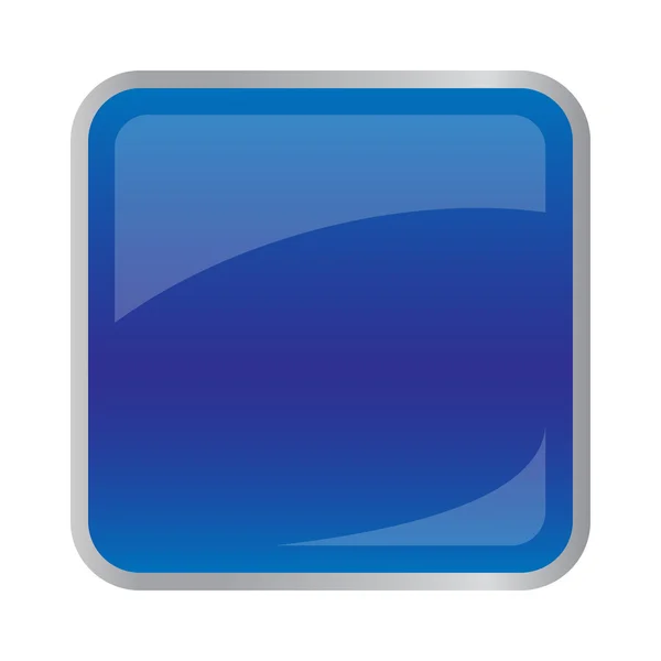Vierkant donker blauwe knop voor website — Stockvector