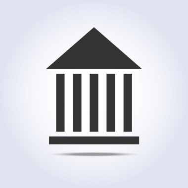 Müzesi daire basit simgesi gri renk