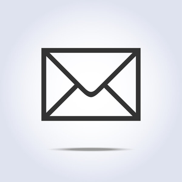 Vector envelope icon gray colors