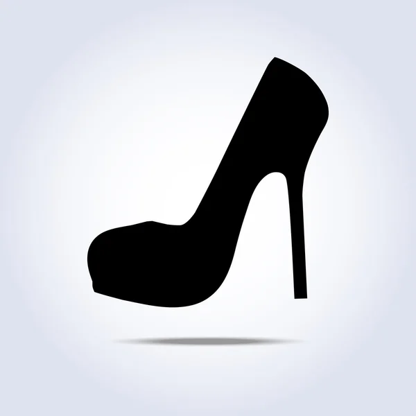 Lady shoe icon with shadow — Stock Vector