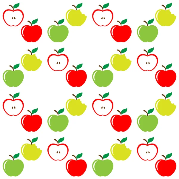 Seamless pattern of set apples — 图库矢量图片