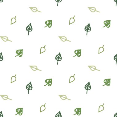 Sorunsuz stilize yeşil yaprakları desen