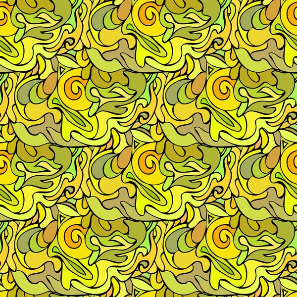 Abstract yellow floral seamless pattern — Stock Vector