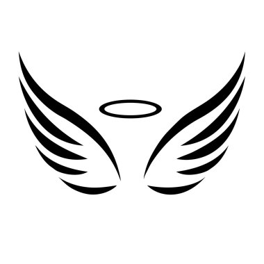 Vector sketch of angel wings clipart