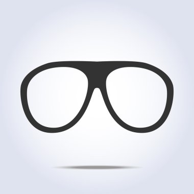 Gözlük simgesi gri arka plan üzerinde