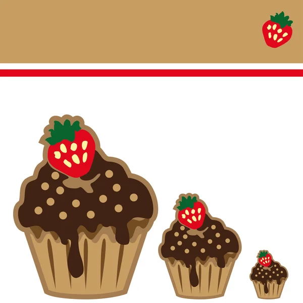 チョコ クリーム ケーキの招待状カード — ストックベクタ