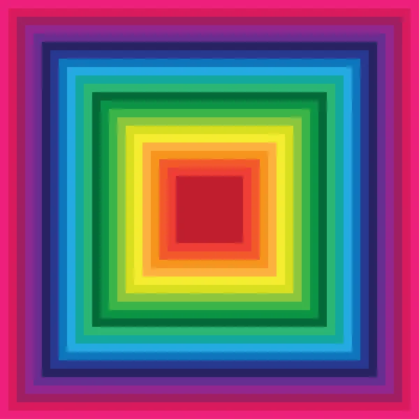 Duha náměstí pozadí barevných linek — Stockový vektor