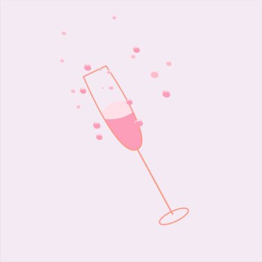 Bir kadeh şampanyaya ne dersin? Tebrik ve davet kartı olarak kullanılabilir.