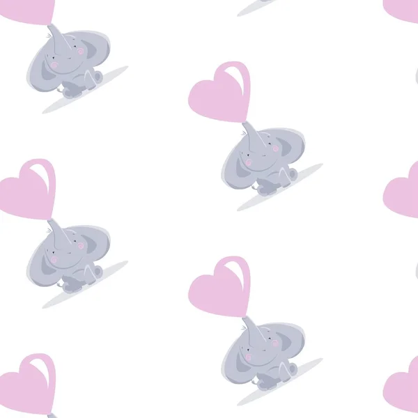 Pattern baby elephant — Stock Vector