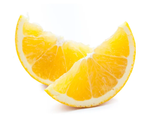 Two slices of orange isolated — Stock Photo, Image