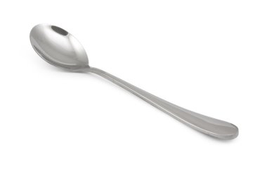 Paslanmaz Çelik parlak metal mutfak kaşık izole