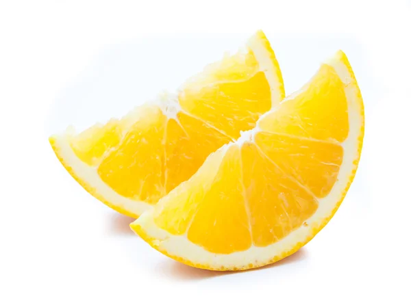 Two slices of orange isolated — Stock Photo, Image