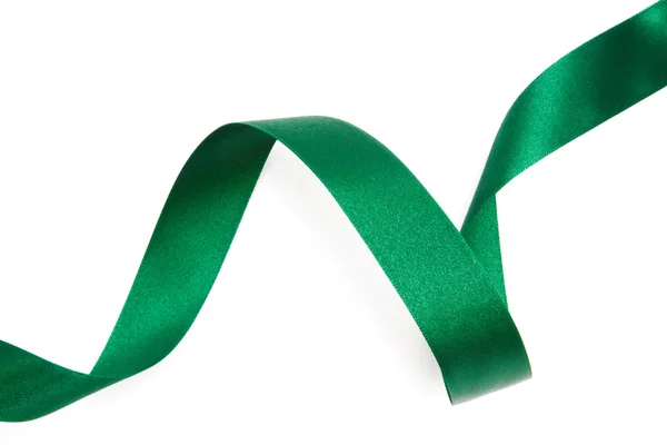 Green ribbons isolated on white — Stock Photo, Image