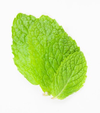 İzole edilmiş taze nane yaprakları