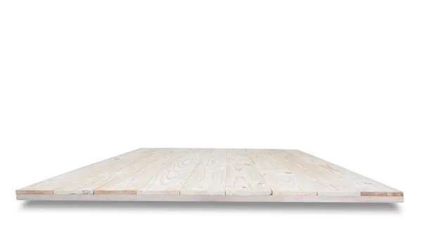 Prázdná Dřevěná deska stolu izolované — Stock fotografie