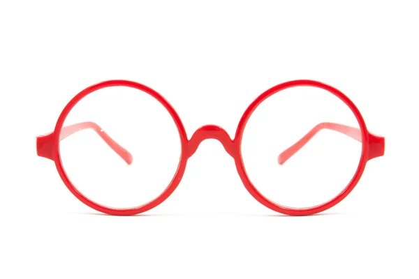 Röda mode glasögon isolerad på vit — Stockfoto