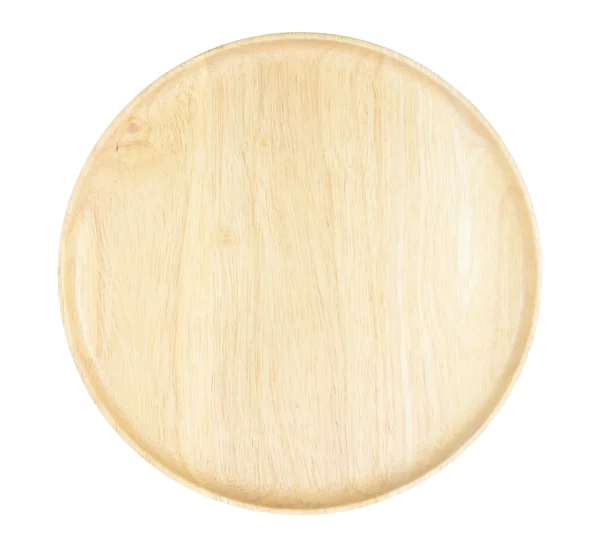 Placa de madeira vista superior isolada — Fotografia de Stock