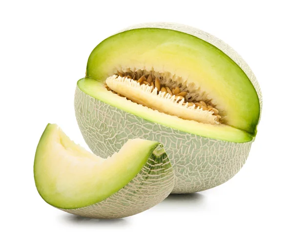 Grüne Cantaloupe Melone isoliert — Stockfoto