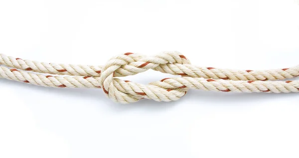Jute ropes with knot isolated — Stock Photo, Image