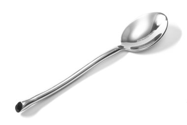 Paslanmaz Çelik parlak metal mutfak kaşık izole