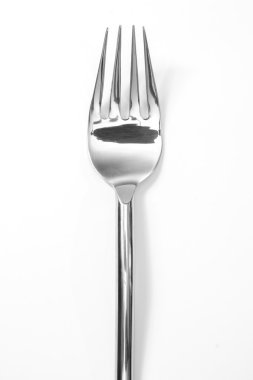gümüş çatal izole