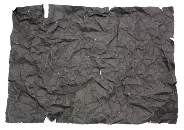 Μαύρο τσαλακωμένο χαρτί υφή — Φωτογραφία Αρχείου