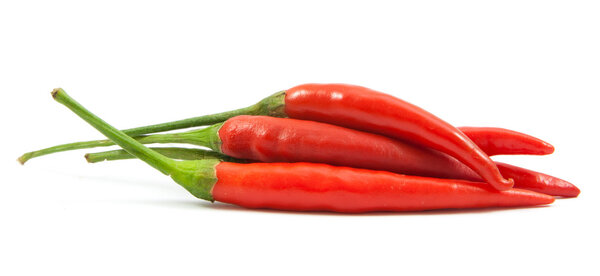 red chili peppers closeup view isolated 