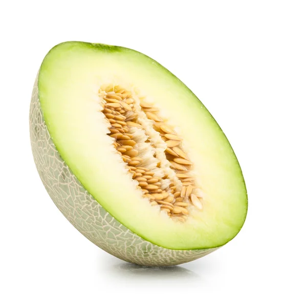 Gröna cantaloupemelon isolerade — Stockfoto