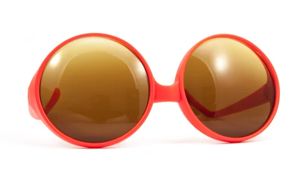 Red sunglasses on white background — Stock Photo, Image