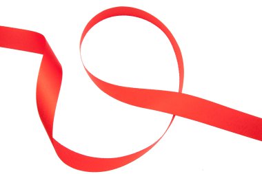 kırmızı kurdele serpantin solated