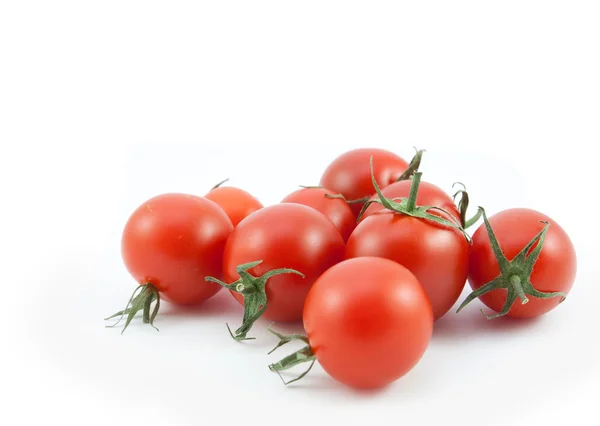 Organic red tomatoes on white background — Stock Photo, Image