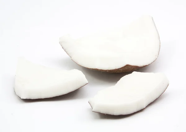 Dia kokosnoot stukken geïsoleerd — Stockfoto