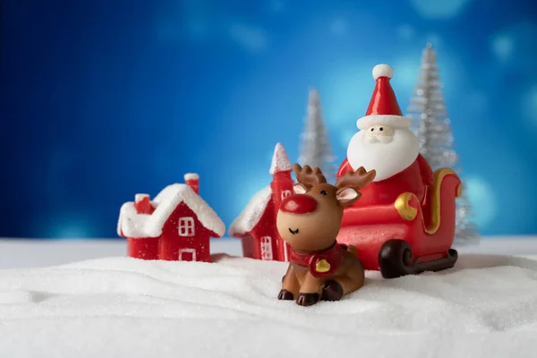 Santa Claus Stad Met Sneeuw Achtergrond — Stockfoto