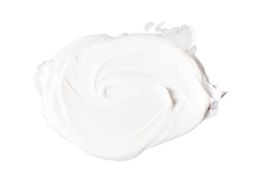 Beyaz arkaplanda beyaz kozmetik yüz kremi dokusu