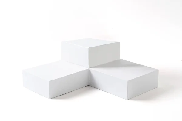 Cubo Modello Studio Scena Sfondo Bianco — Foto Stock