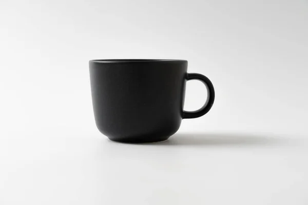 Svart Färg Kaffemugg Vit Bakgrund — Stockfoto