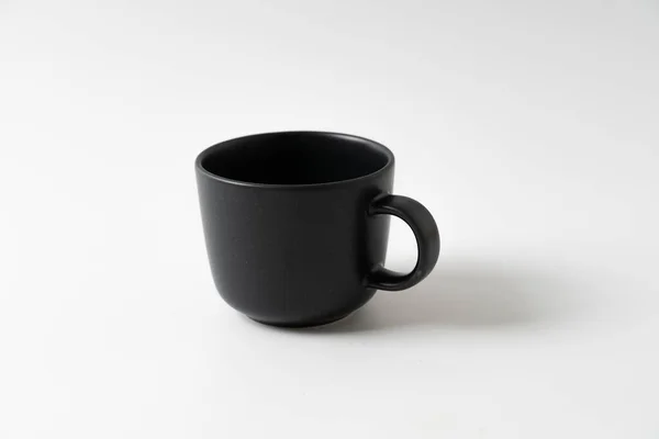 Black Color Coffee Mug White Background — Stock Photo, Image