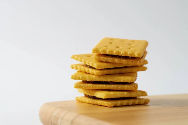 Biscotti All Ananas Spuntino Biscotti Sfondo Bianco — Foto Stock