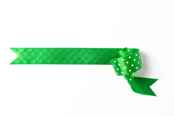 Green Banners Ribbons Label White Background — Stock Photo, Image