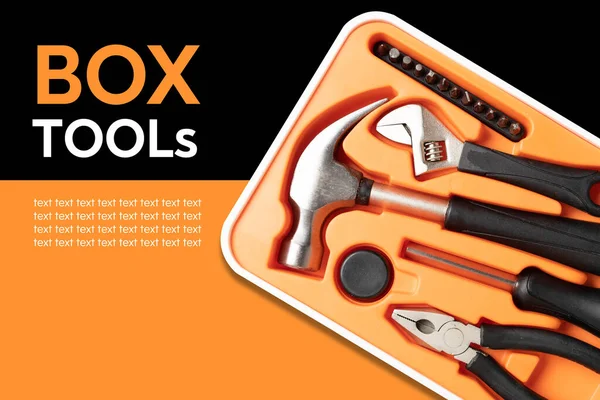 tool box case tools on white