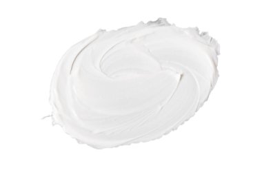 Beyaz arkaplanda beyaz kozmetik yüz kremi dokusu